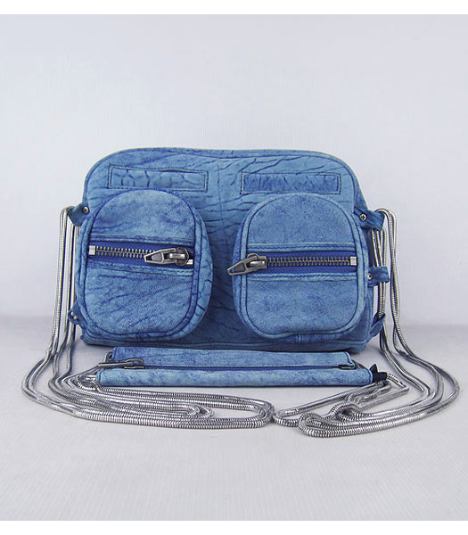 Alexander Wang Brenda Zip catena dovrebbe insaccare Blu Agnello